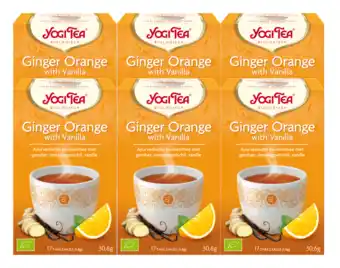 De Online Drogist Yogi tea ginger orange with vanilla voordeelverpakking 6x17st aanbieding