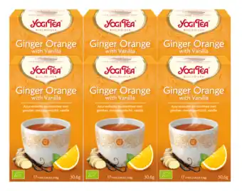 De Online Drogist Yogi tea ginger orange with vanilla voordeelverpakking 6x17st aanbieding