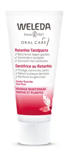 De Online Drogist Weleda ratanhia tandpasta 75ml aanbieding