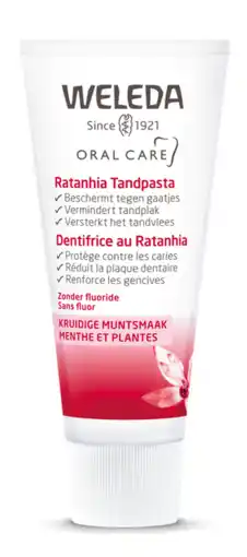 De Online Drogist Weleda ratanhia tandpasta 75ml aanbieding