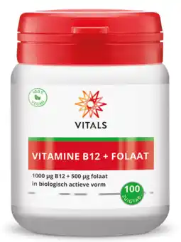 De Online Drogist Vitals vitamine b12 1000mcg + folaat 500mcg zuigtabletten 100ztb aanbieding