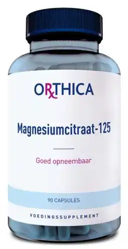 De Online Drogist Orthica magnesiumcitraat-125 capsules 90cp aanbieding