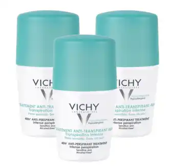 De Online Drogist Vichy deodorant anti-transpiratie roller 48 uur - multiverpakking 3x50ml aanbieding