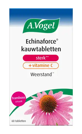 De Online Drogist A.vogel echinaforce kauwtabletten sterk** + vitamine c tabletten 60st aanbieding