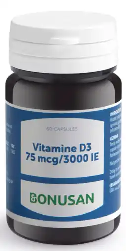 De Online Drogist Bonusan vitamine d3 75mcg 3000ie capsules 60cp aanbieding