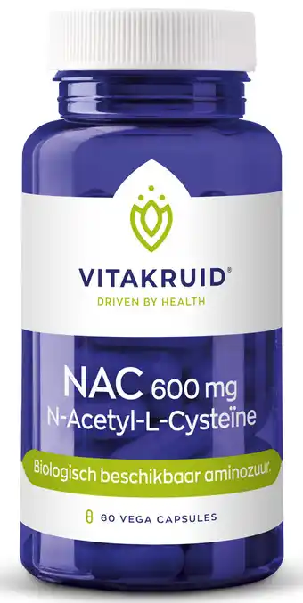 De Online Drogist Vitakruid nac 600mg n-acetyl-l-cysteïne vega capsules 60vcp aanbieding