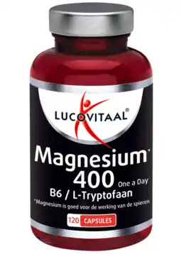 De Online Drogist Lucovitaal magnesium 400 met vitamine b6 & l-tryptofaan capsules 120cp aanbieding