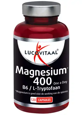 De Online Drogist Lucovitaal magnesium 400 met vitamine b6 & l-tryptofaan capsules 120cp aanbieding