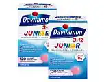 De Online Drogist Davitamon junior 3+ kauw vitamines framboos 2x120ktb aanbieding