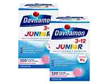 De Online Drogist Davitamon junior 3+ kauw vitamines framboos 2x120ktb aanbieding