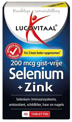 De Online Drogist Lucovitaal selenium + zink tabletten 45tb aanbieding