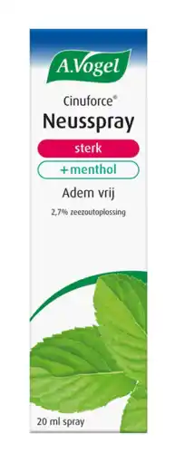 De Online Drogist A.vogel cinuforce neusspray extra sterk + menthol 20ml aanbieding