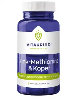 De Online Drogist Vitakruid zink methionine koper capsules 90cp aanbieding
