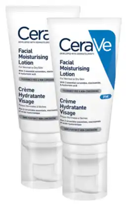 De Online Drogist Cerave hydraterende gezichtscrème multi 2x52ml aanbieding