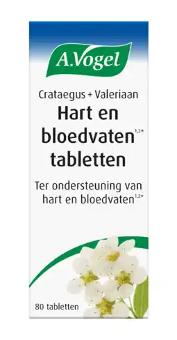 De Online Drogist A.vogel crataegus + valeriaan hart en bloedvaten tabletten 80tb aanbieding