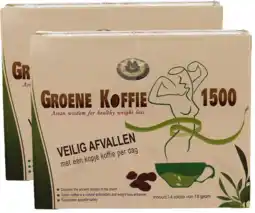 De Online Drogist Deonlinedrogist.nl groene koffie 1500 duo 2x14st aanbieding