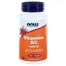 De Online Drogist Now vitamine d3 1000 ie softgels 360st aanbieding