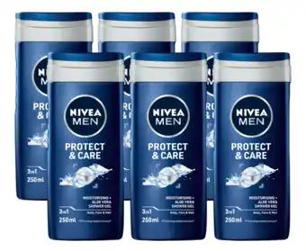 De Online Drogist Nivea men protect & care shower gel voordeelverpakking 6x250ml aanbieding