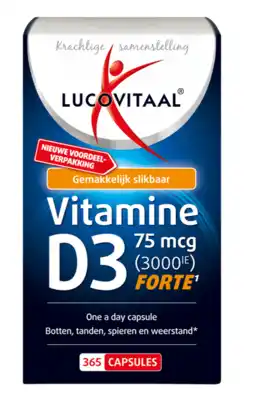 De Online Drogist Lucovitaal vitamine d3 75mcg forte capsules 365cp aanbieding