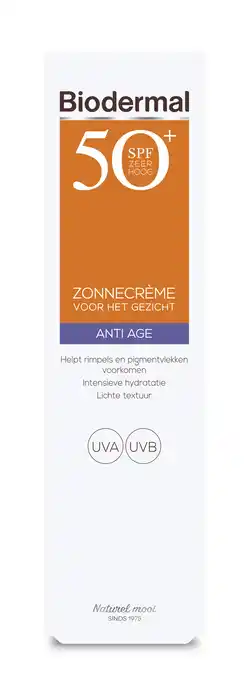 De Online Drogist Biodermal anti age zonnecrème gezicht spf50+ 40ml aanbieding