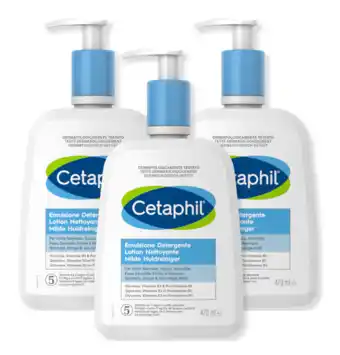 De Online Drogist Cetaphil milde huidreiniger - hydraterende reiniger gezicht & lichaam 3x470ml aanbieding