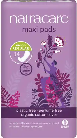 De Online Drogist Natracare maxi pads regular maandverband 14st aanbieding