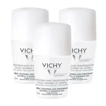 De Online Drogist Vichy deodorant roller gevoelige huid  - multiverpakking 3x50ml aanbieding