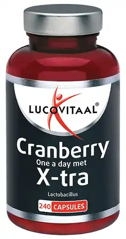 De Online Drogist Lucovitaal cranberry met x-tra lactobacillus capsules 240cp aanbieding