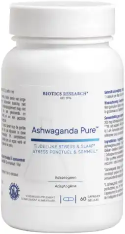 De Online Drogist Biotics ashwagandha pure capsules 60cp aanbieding