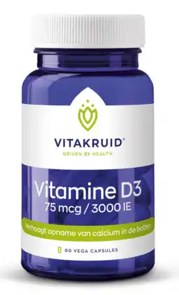 De Online Drogist Vitakruid vitamine d3 75 mcg capsules 60vcp aanbieding