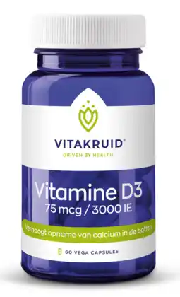 De Online Drogist Vitakruid vitamine d3 75 mcg capsules 60vcp aanbieding