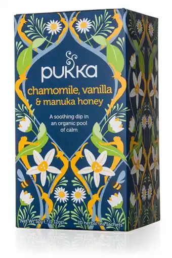 De Online Drogist Pukka chamomile vanilla & manuka honey thee 20zk aanbieding