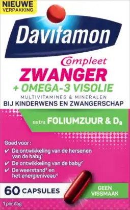 De Online Drogist Davitamon compleet zwanger + omega-3 visolie capsules 60cp aanbieding