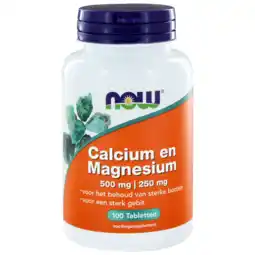 De Online Drogist Now calcium en magnesium tabletten 100tb aanbieding