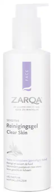 De Online Drogist Zarqa reinigingsgel clear skin sensitive 200ml aanbieding