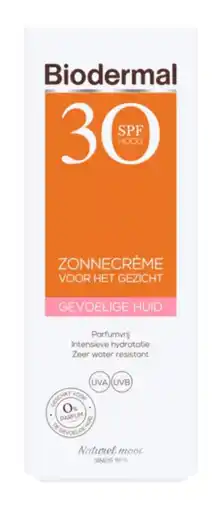 De Online Drogist Biodermal gevoelige huid zonnecrème gezicht spf30 50ml aanbieding