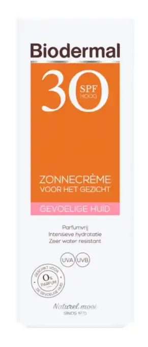 De Online Drogist Biodermal gevoelige huid zonnecrème gezicht spf30 50ml aanbieding