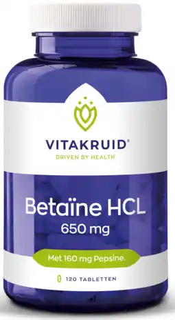 De Online Drogist Vitakruid betaine hcl 650mg tabletten 120tb aanbieding