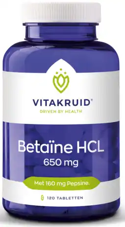 De Online Drogist Vitakruid betaine hcl 650mg tabletten 120tb aanbieding