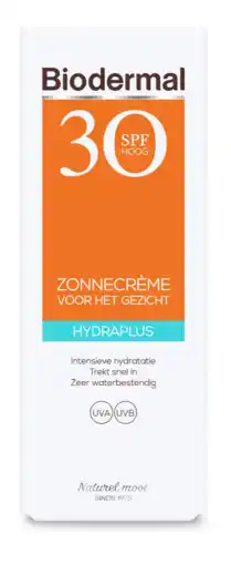 De Online Drogist Biodermal zonnecrème gezicht hydraplus spf30 50ml aanbieding