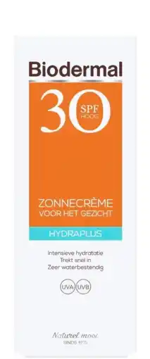De Online Drogist Biodermal zonnecrème gezicht hydraplus spf30 50ml aanbieding