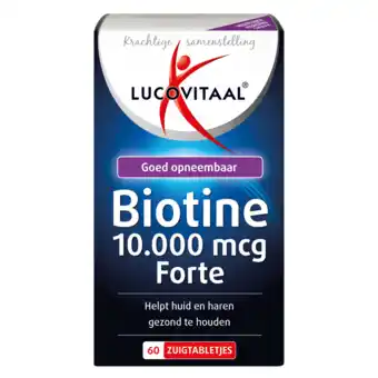 De Online Drogist Lucovitaal biotine 10.000 mcg forte zuigtabletten 60ztb aanbieding