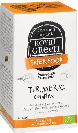 De Online Drogist Royal green turmeric complex capsules 60cp aanbieding