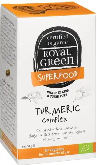 De Online Drogist Royal green turmeric complex capsules 60cp aanbieding
