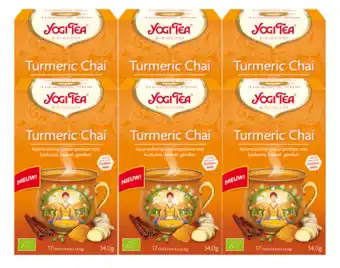 De Online Drogist Yogi tea turmeric chai voordeelverpakking 6x17st aanbieding