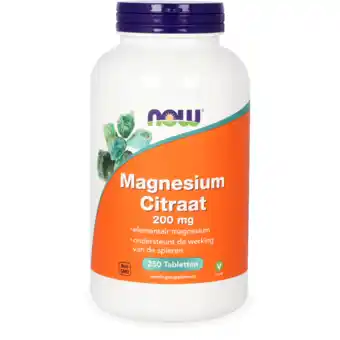 De Online Drogist Now magnesium citraat 200mg tabletten 250st aanbieding