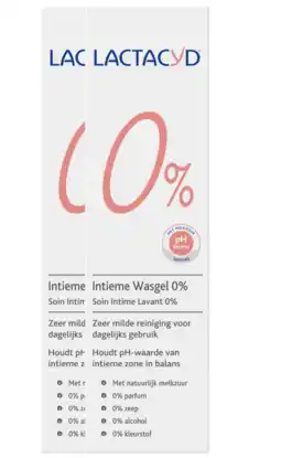 De Online Drogist Lactacyd intieme wasgel 0% multiverpakking 2x250ml aanbieding