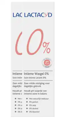 De Online Drogist Lactacyd intieme wasgel 0% multiverpakking 2x250ml aanbieding