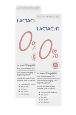 De Online Drogist Lactacyd intieme wasgel 0% multiverpakking 2x250ml aanbieding