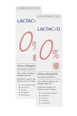 De Online Drogist Lactacyd intieme wasgel 0% multiverpakking 2x250ml aanbieding